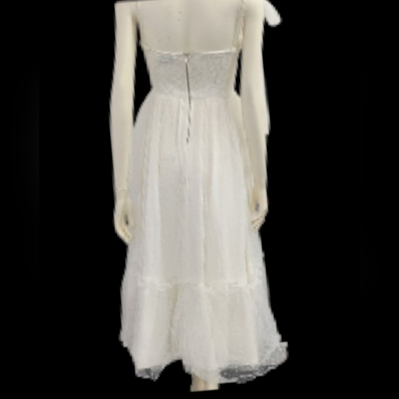 Petal & Pup White Floret Midi Dress White Graduation Wedding Celebration - Picture 3 of 7